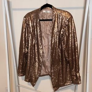 Copper Sequin Plus Size Blazer